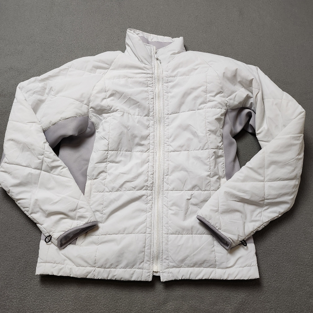 Women's White Quilted Puffer Jacket